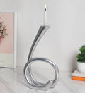 Flame Twisted Candle Holder Silver- ouch cart