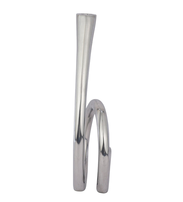 Flame Twisted Candle Holder Silver M.M.I. OVERSEAS