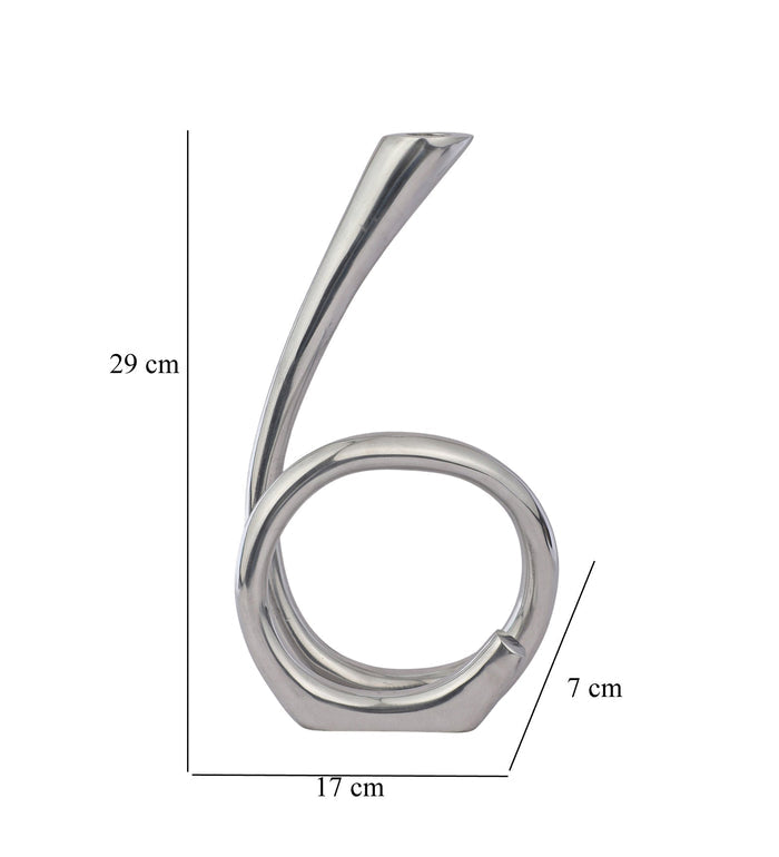 Flame Twisted Candle Holder Silver M.M.I. OVERSEAS