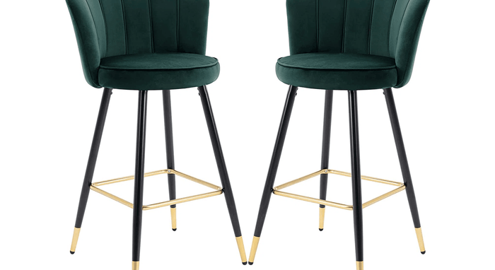 FLOWER COUNTER STOOL Green SET OF 2 - Ouch Cart