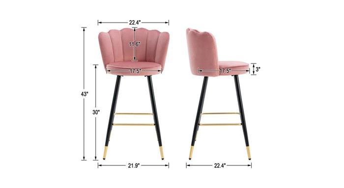 FLOWER COUNTER STOOL PINK SET OF 2 - Ouch Cart
