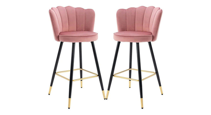 FLOWER COUNTER STOOL PINK SET OF 2 - Ouch Cart