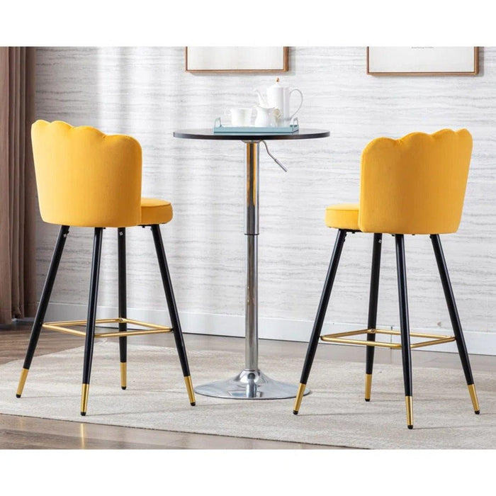 FLOWER COUNTER STOOL YELLOW SET OF 2 - Ouch Cart