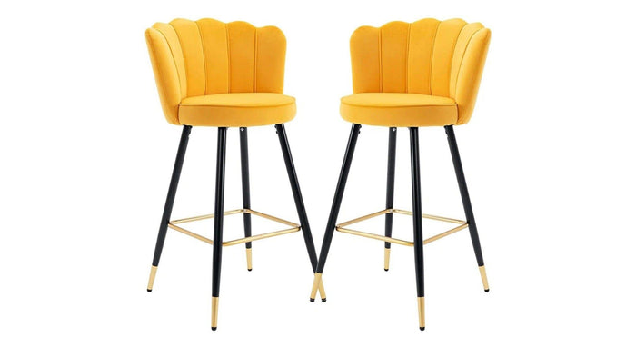 FLOWER COUNTER STOOL YELLOW SET OF 2 - Ouch Cart
