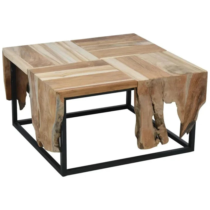 Flynn Side Table Teak 65 x 65 x 35cm Ouch Cart