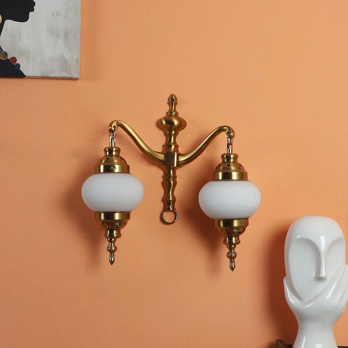 Fusty Aluminium Gold 2 Wall Lights - Ouch Cart