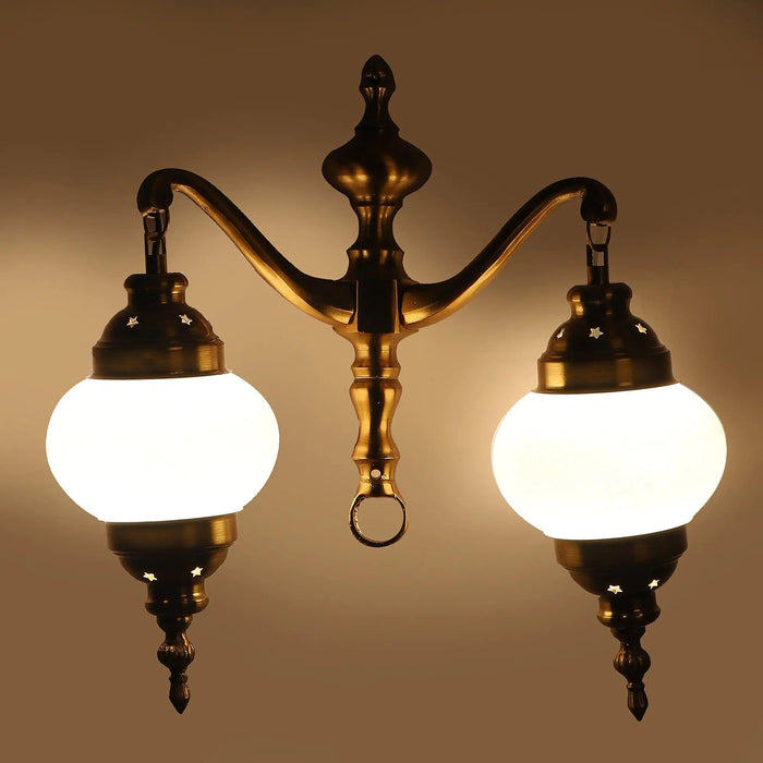 Fusty Aluminium Gold 2 Wall Lights - Ouch Cart