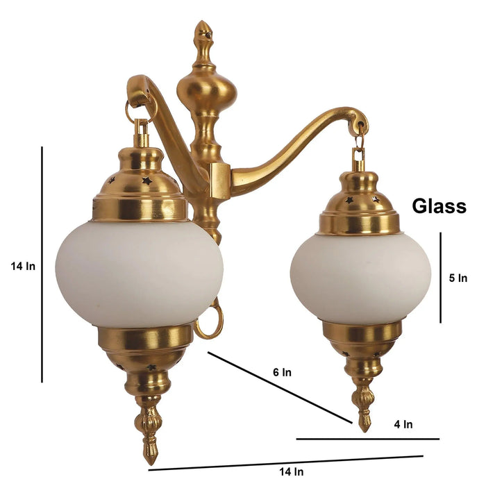 Fusty Aluminium Gold 2 Wall Lights - Ouch Cart