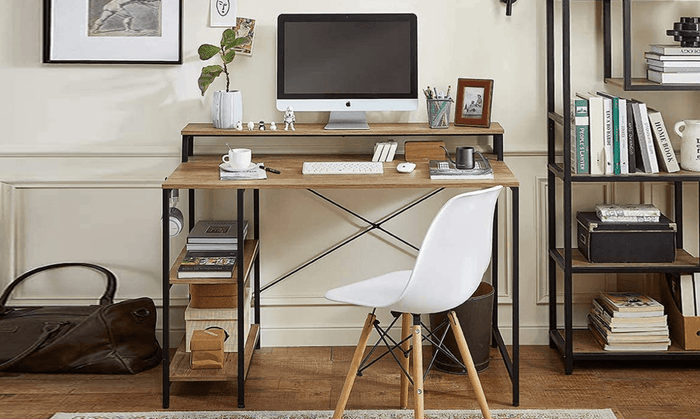 Genesis Home Computer Desk with Simple Shelves - Ouch Cart