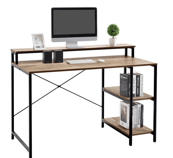 Genesis Home Computer Desk with Simple Shelves - Ouch Cart