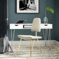 Glam Side Chair with Curved Cushions & Stainless Steel Base
