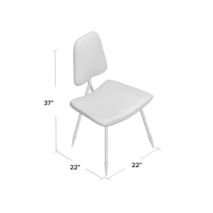 Glam Side Chair with Curved Cushions & Stainless Steel Base