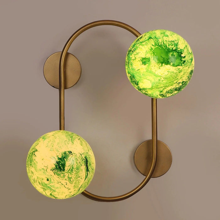 Gold And Green 2 Iron Wall Lights - Ouch Cart
