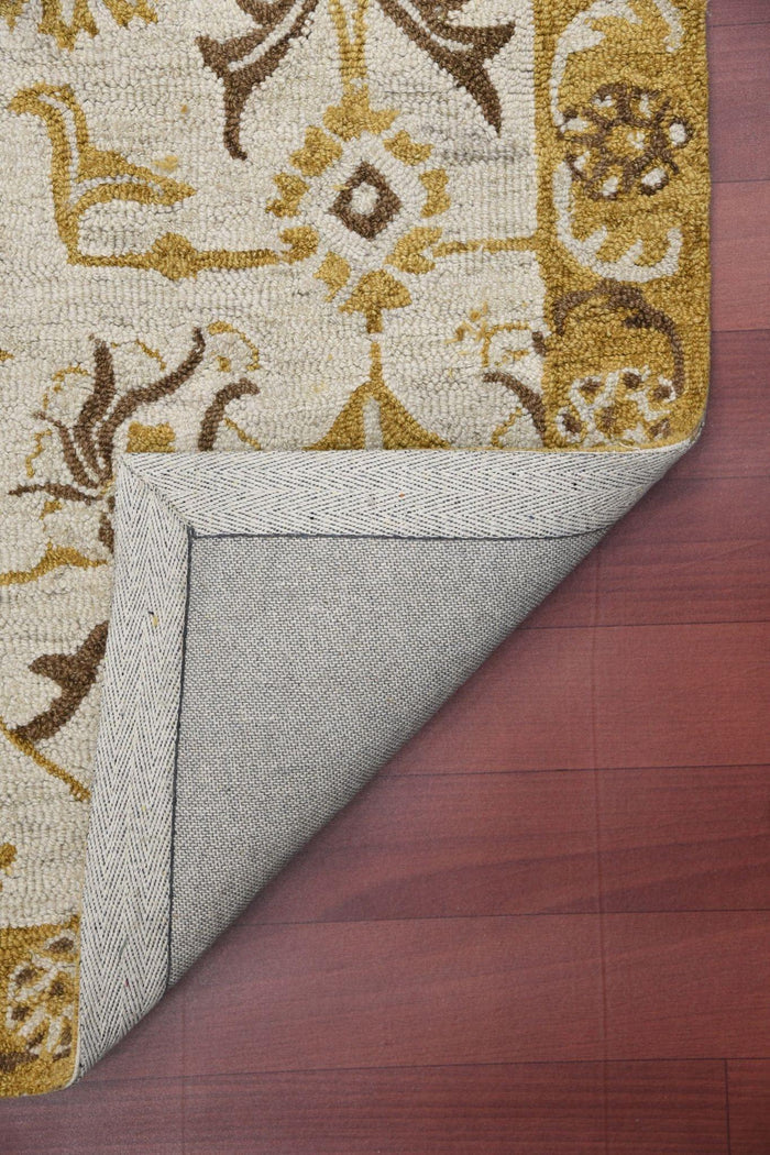Gold Wool Romania 4x6 Feet Hand-Tufted Carpet - Rug - Ouch Cart