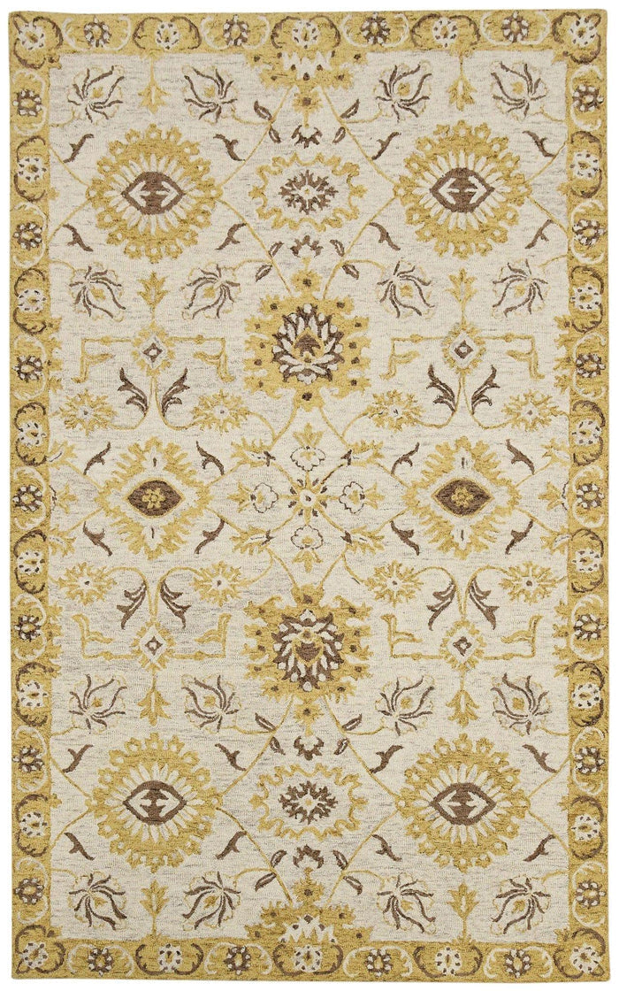 Gold Wool Romania 5x8 Feet Hand-Tufted Carpet - Rug - Ouch Cart