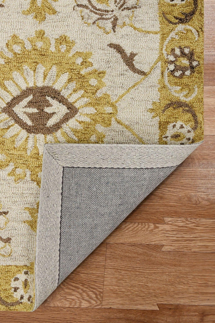 Gold Wool Romania 5x8 Feet Hand-Tufted Carpet - Rug - Ouch Cart