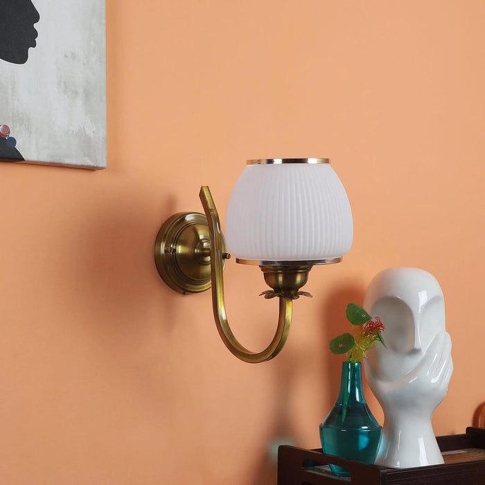 Golden And White Iron Wall Light - Ouch Cart