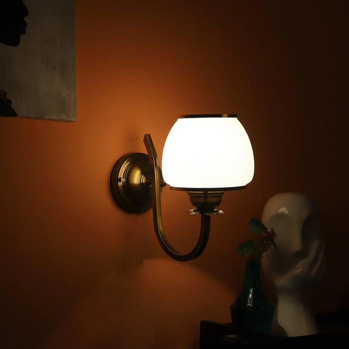Golden And White Iron Wall Light - Ouch Cart