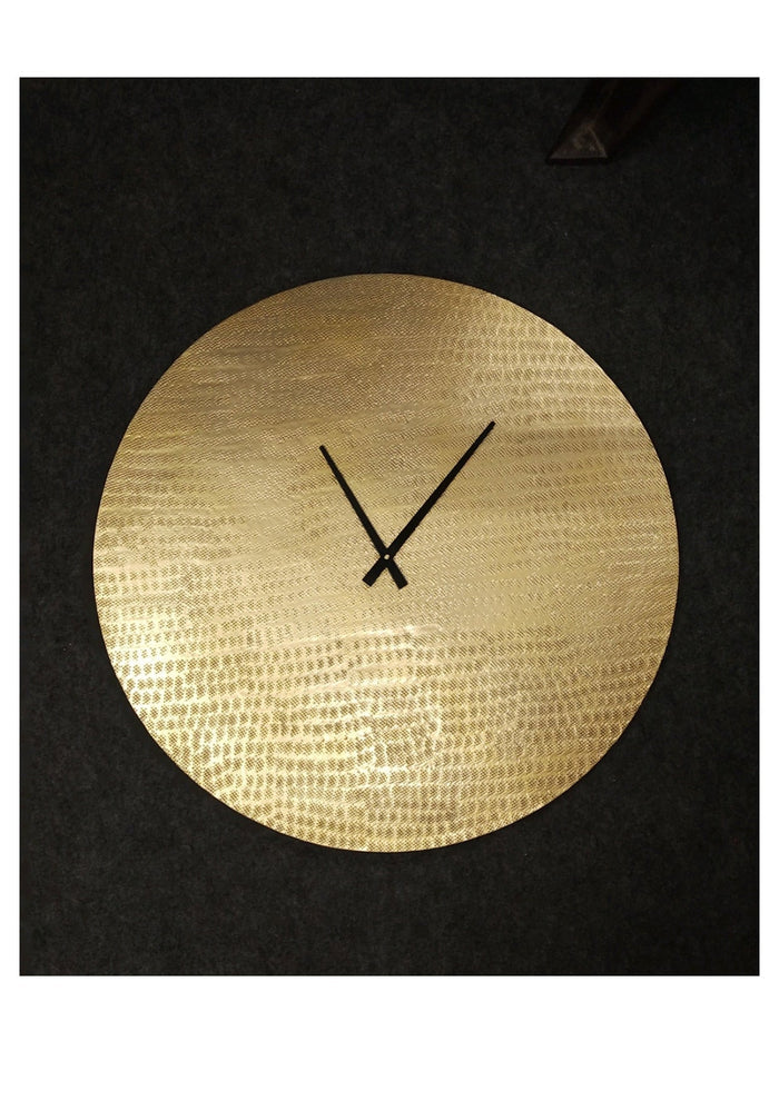 Golden Hammered Circle Wall Clock 24Inch N.R.HOMESDECOR