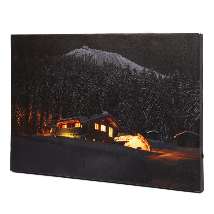 Golden Retreat  – Illuminated Cabin Wall Art M.M.I. OVERSEAS
