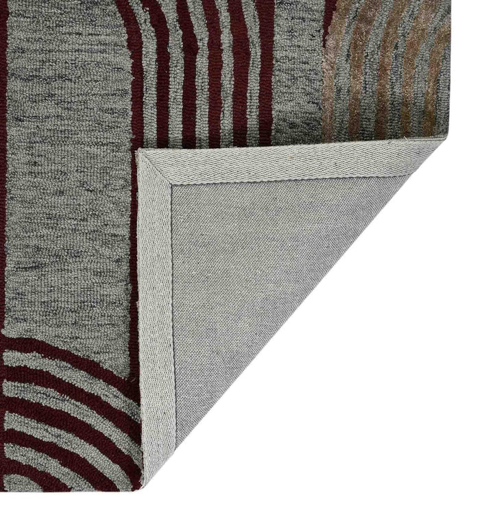 GRAPHITE Wool & Viscose Canyan 5x8 Feet Hand-Tufted Carpet - Rug - Ouch Cart