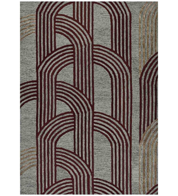 GRAPHITE Wool & Viscose Canyan 5x8 Feet Hand-Tufted Carpet - Rug - Ouch Cart