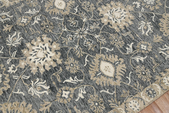 Gray Wool Romania 5x8 Feet Hand-Tufted Carpet - Rug - Ouch Cart