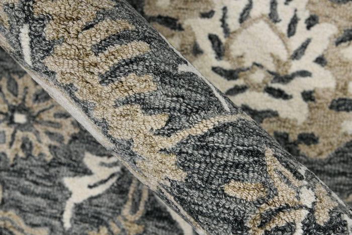 Gray Wool Romania 5x8 Feet Hand-Tufted Carpet - Rug - Ouch Cart