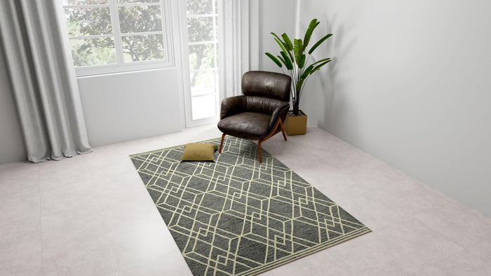 Gray Wool Vista 5x8 Feet Hand-Tufted Carpet - Rug - Ouch Cart