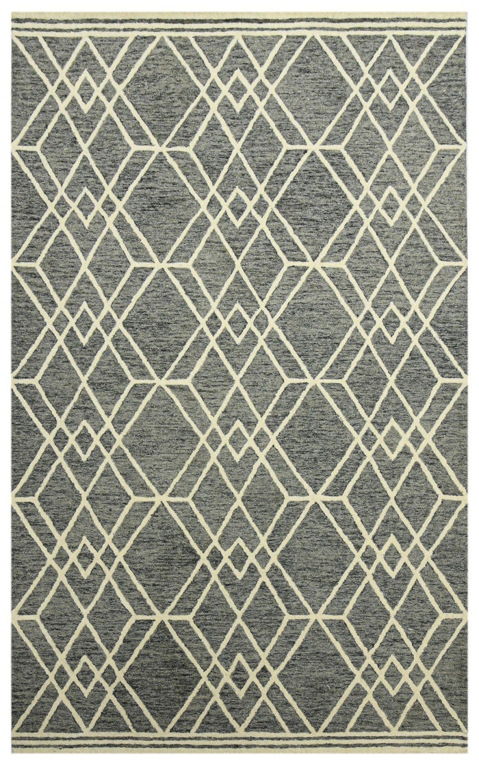 Gray Wool Vista 5x8 Feet Hand-Tufted Carpet - Rug - Ouch Cart