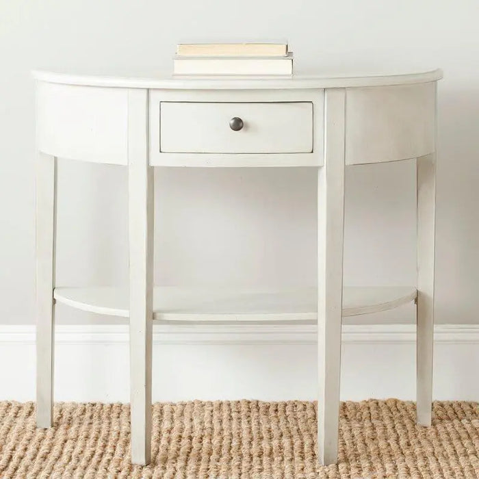 Half moon shape Solid Wood Console Table with Drawer - Ouch Cart