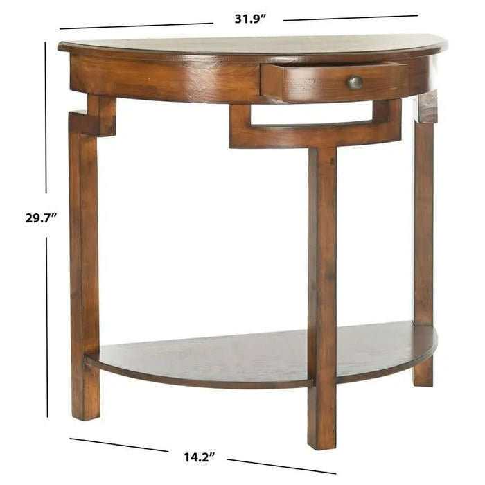 Half Moon shape Solid Wood Console Table with Drawer - Ouch Cart