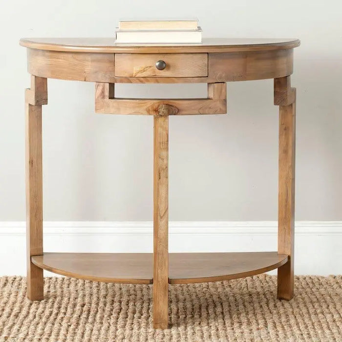 Half Moon shape Solid Wood Console Table with Drawer - Ouch Cart