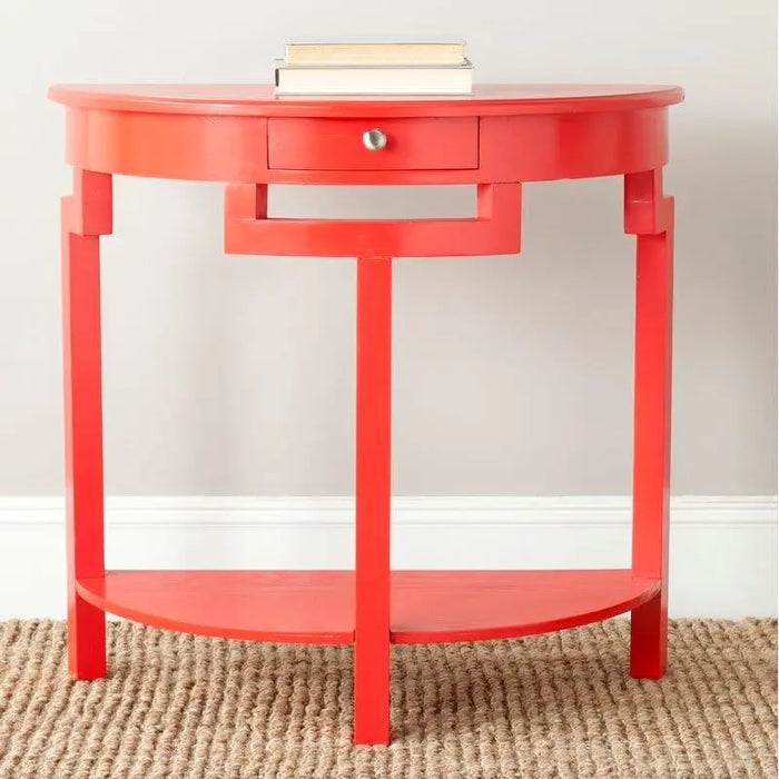 Half Moon shape Solid Wood Console Table with Drawer - Ouch Cart