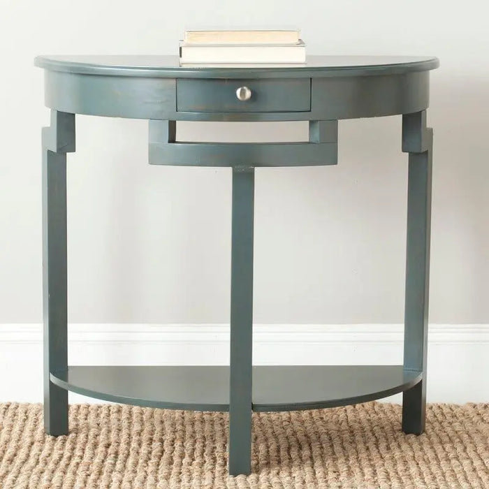 Half Moon shape Solid Wood Console Table with Drawer - Ouch Cart