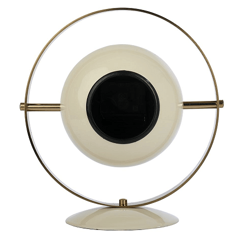 Halo Clock In Ivory Enamle & Gold - Ouch Cart