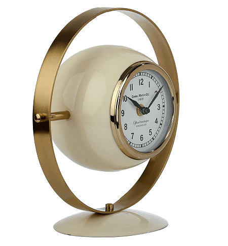 Halo Clock In Ivory Enamle & Gold - Ouch Cart