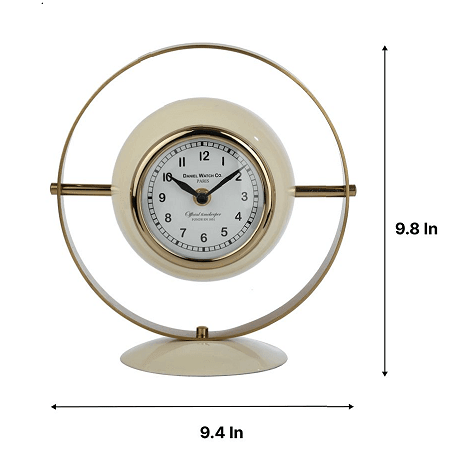 Halo Clock In Ivory Enamle & Gold - Ouch Cart