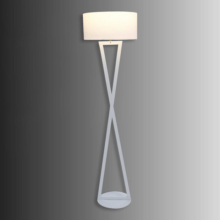 Hamptons White Floor Lamp With Metal Base By SS Lightings - Ouch Cart