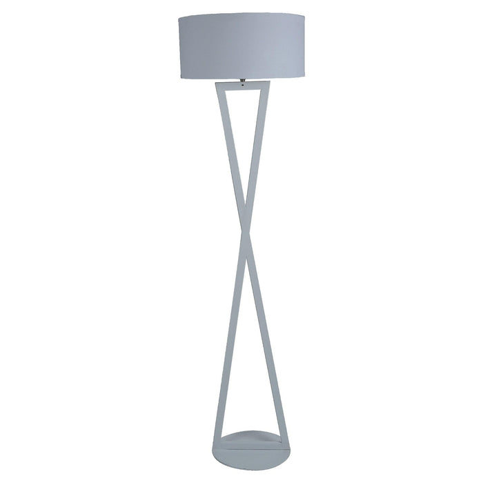 Hamptons White Floor Lamp With Metal Base By SS Lightings - Ouch Cart