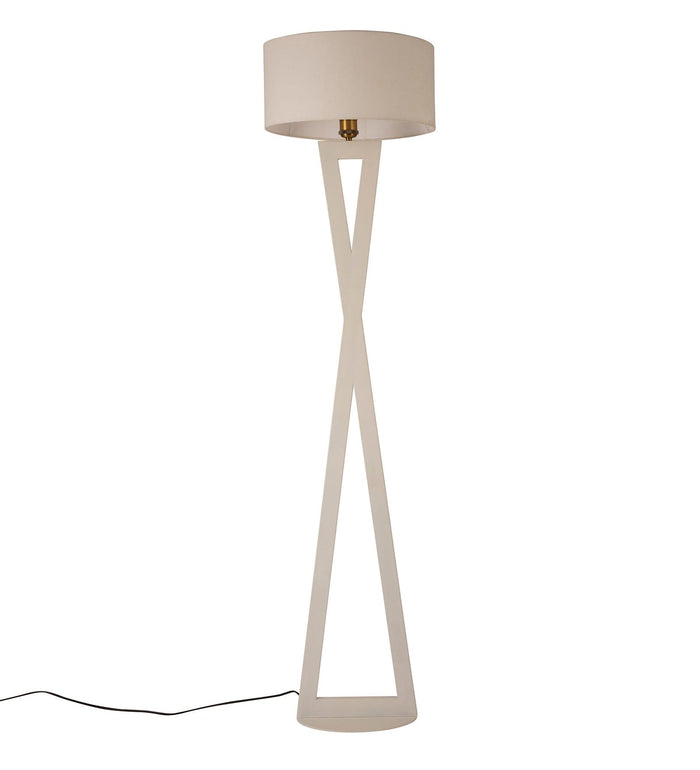 Hamptons White Metal Shade Club Floor Lamp with Metal Base - Ouch Cart