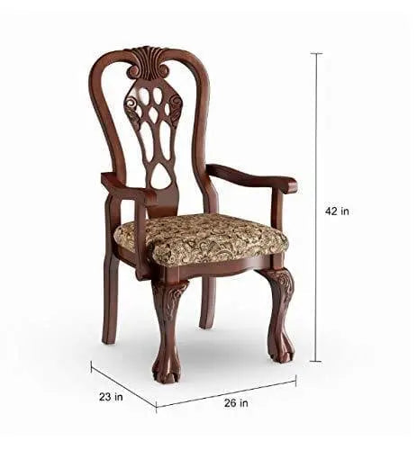 Handicrafts Wooden Hand Carved Royal Look Chair (Teak Wood) - Ouch Cart
