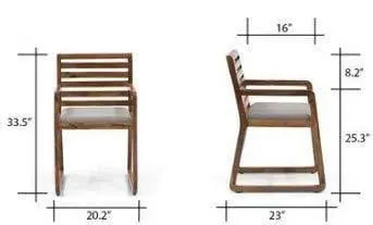 Handmade Modern Look Study to Comfort Arm Chair Set of 2 PCs Made in Pure Sheesham Wood - Ouch Cart