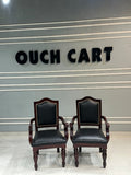 Handmade Pure Sheesham Wooden Chair Armrest Seating Chair Save 21%