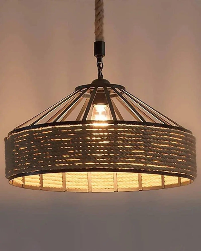 Hanging Lamp Vintage Hemp Rope Pendant Ceiling Lamp For Home Decoration Restaurant - Ouch Cart