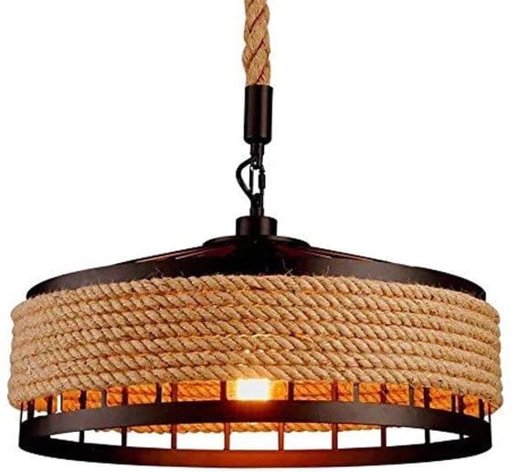 Hanging Lamp Vintage Hemp Rope Pendant Ceiling Lamp For Home Decoration Restaurant - Ouch Cart