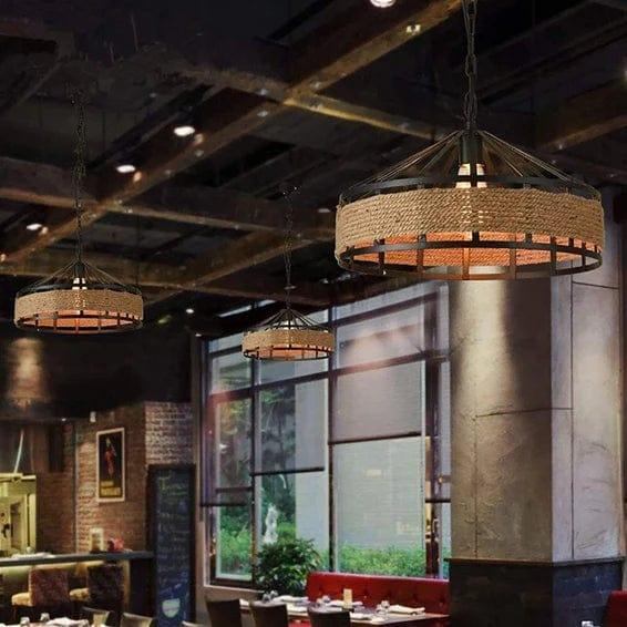 Hanging Lamp Vintage Hemp Rope Pendant Ceiling Lamp For Home Decoration Restaurant - Ouch Cart