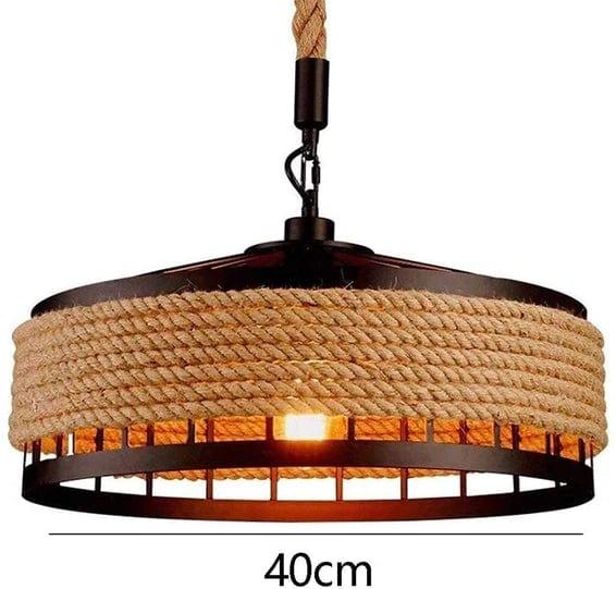 Hanging Lamp Vintage Hemp Rope Pendant Ceiling Lamp For Home Decoration Restaurant - Ouch Cart