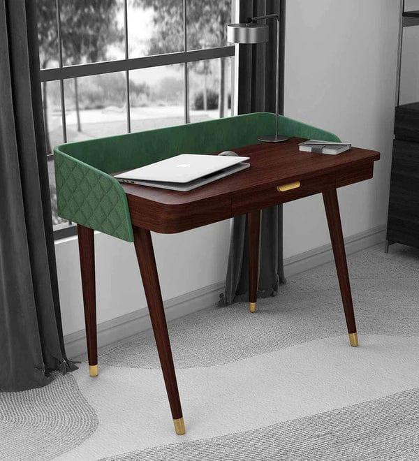 Hannah Affair Study Table in Dark Walnut Finish - Ouch Cart