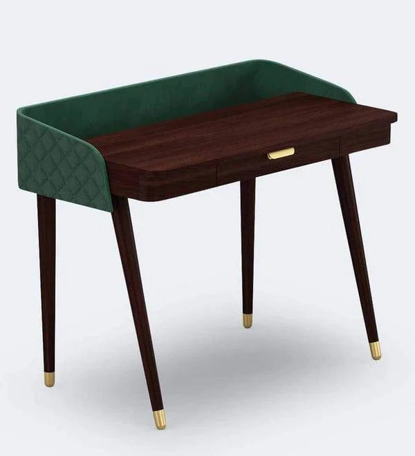 Hannah Affair Study Table in Dark Walnut Finish - Ouch Cart
